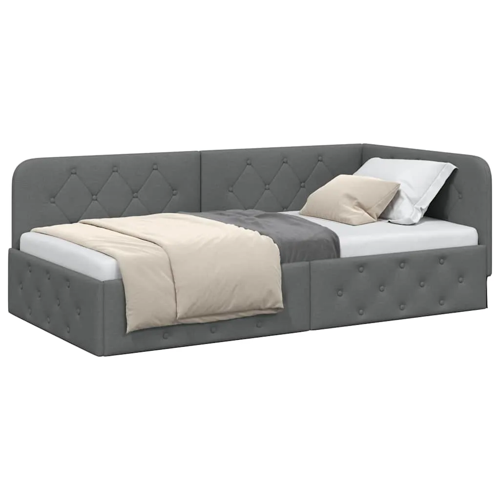 Eckbettgestell 204 x 94 x 72 cm Dunkelgrau