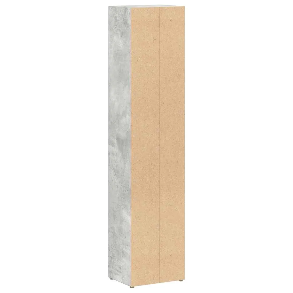 CD-Regal Betongrau 21x16x93,5 cm aus Holzwerkstoff