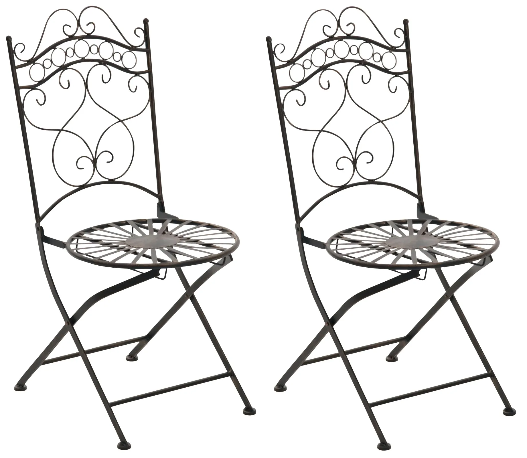 2er Set Stühle Indra 92x40x50 cm Bronze
