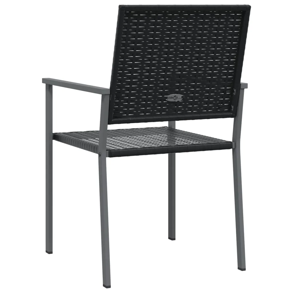 Gartenstuhl Schwarz 54 x 62,5 x 89 cm aus PE-Rattan und Stahl