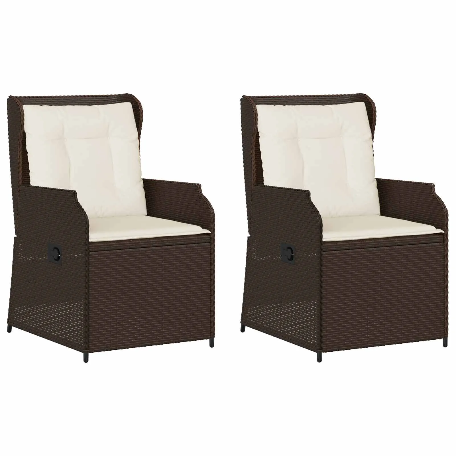 Verstellbare Gartenbank Poly-Rattan 55x67x95 cm Braun