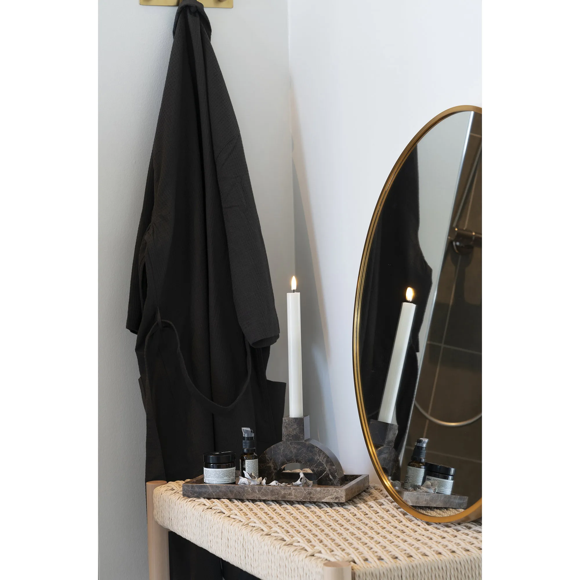 tinkaro Abano Bank mit Geflechtsitz 80x35x45 cm Natur