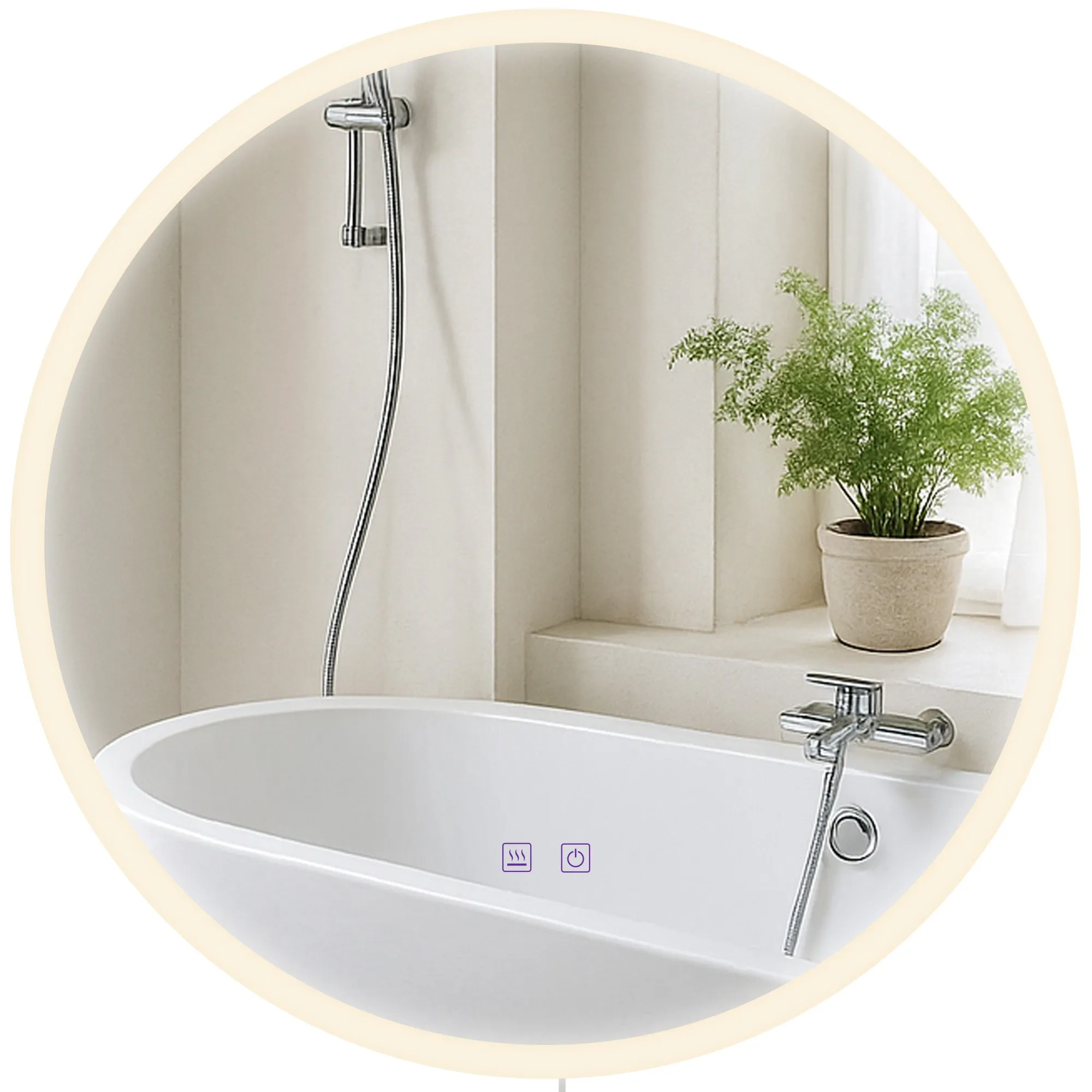 Badspiegel Laconia LED Rundspiegel 60x60 klarglas