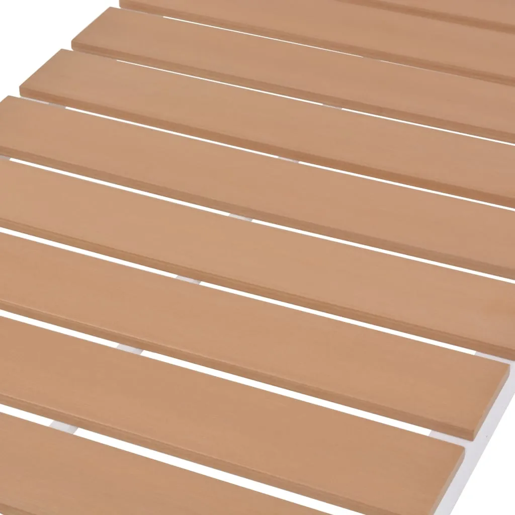 Sonnenliege Aluminium WPC 63x198x33-92 cm Weiß und Braun