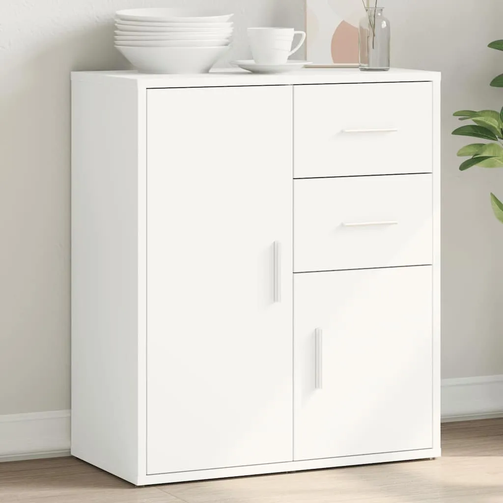 Robustes weißes Sideboard 60 x 31 x 70 cm aus Holzwerkstoff