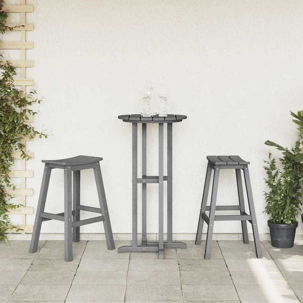 Garten-Barhocker HDPE Hellgrau 52 x 43 x 73,5 cm