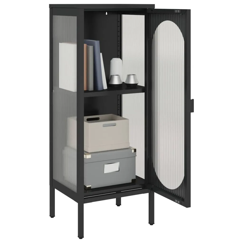 Klassisches Sideboard 40x35x105 cm Schwarz mit pulverbeschichtetem Stahl