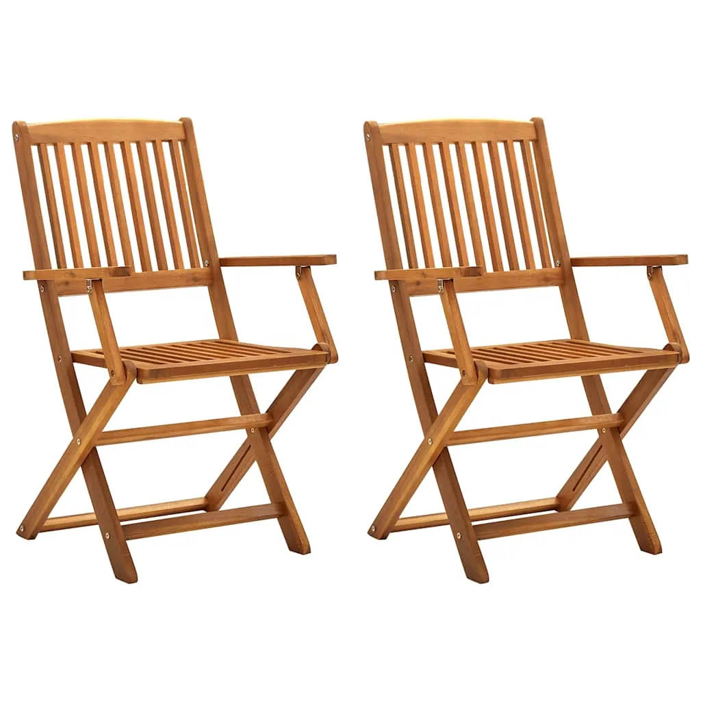 Klappbare Gartenstühle 2 Stk. Massivholz Akazie