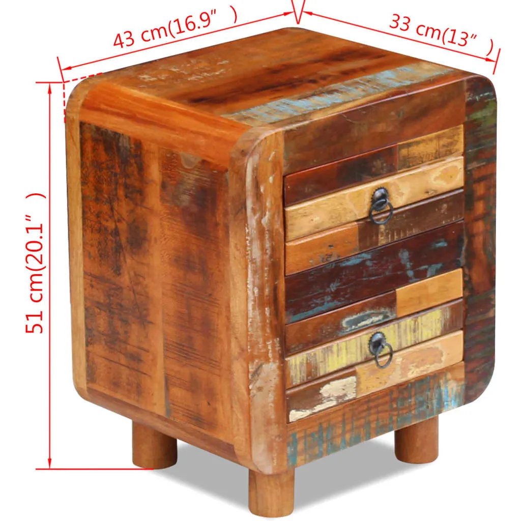 Antik-Stil Nachttisch aus Massivholz 43 x 33 x 51 cm