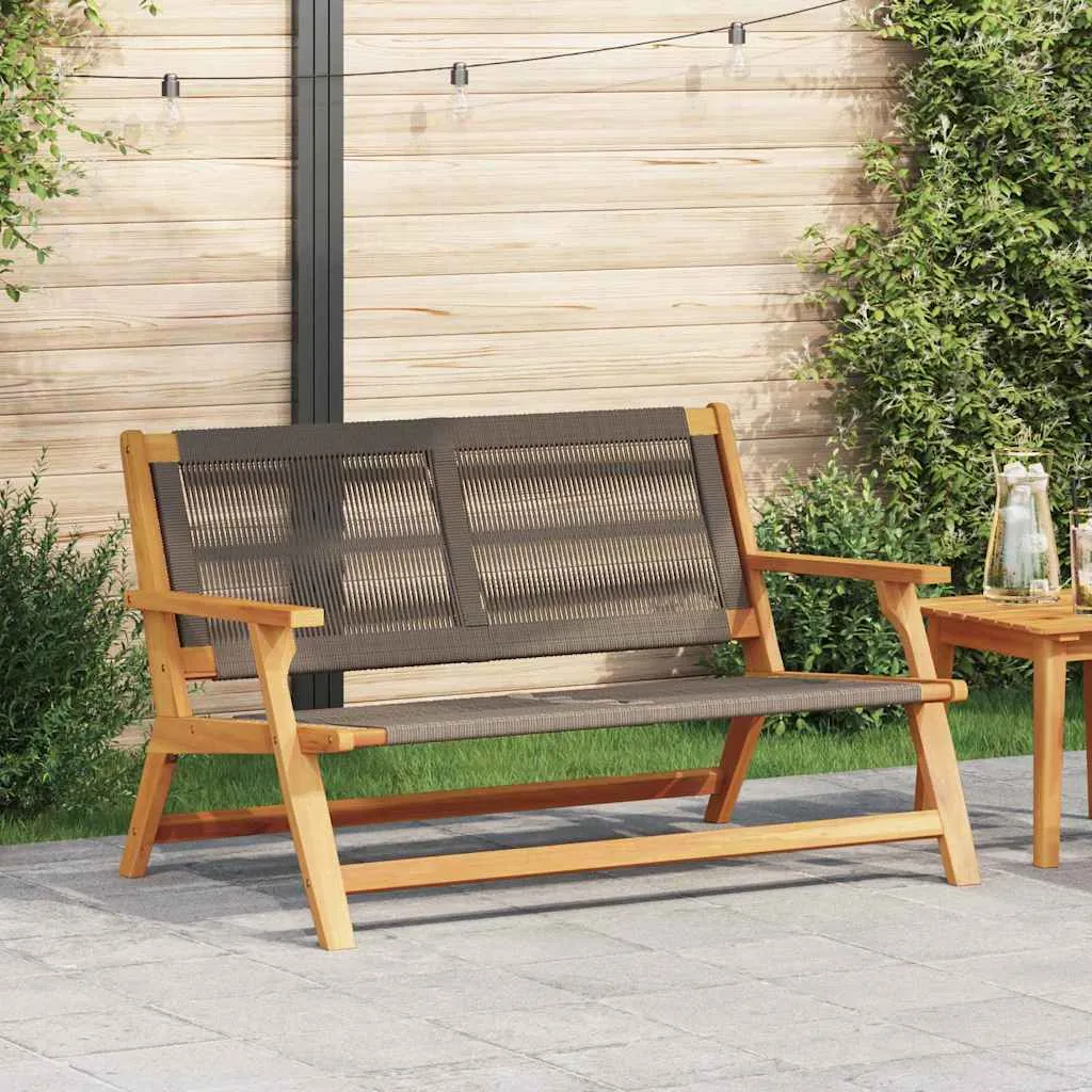 Moderne Gartenbank aus Echtholz, 122 x 76 x 73 cm, Grau