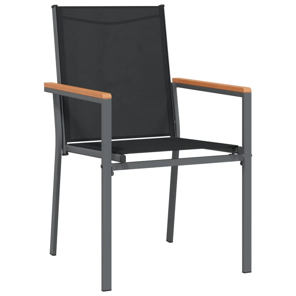 Schwarze Gartenstühle 55 x 61,5 x 90 cm aus Textilene und Stahl