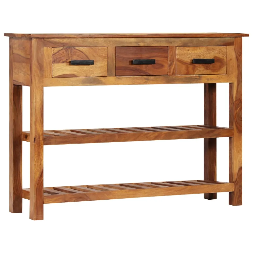 Sideboard aus Echtholz in Vintage-Stil, 110 x 30 x 80 cm, naturfarben
