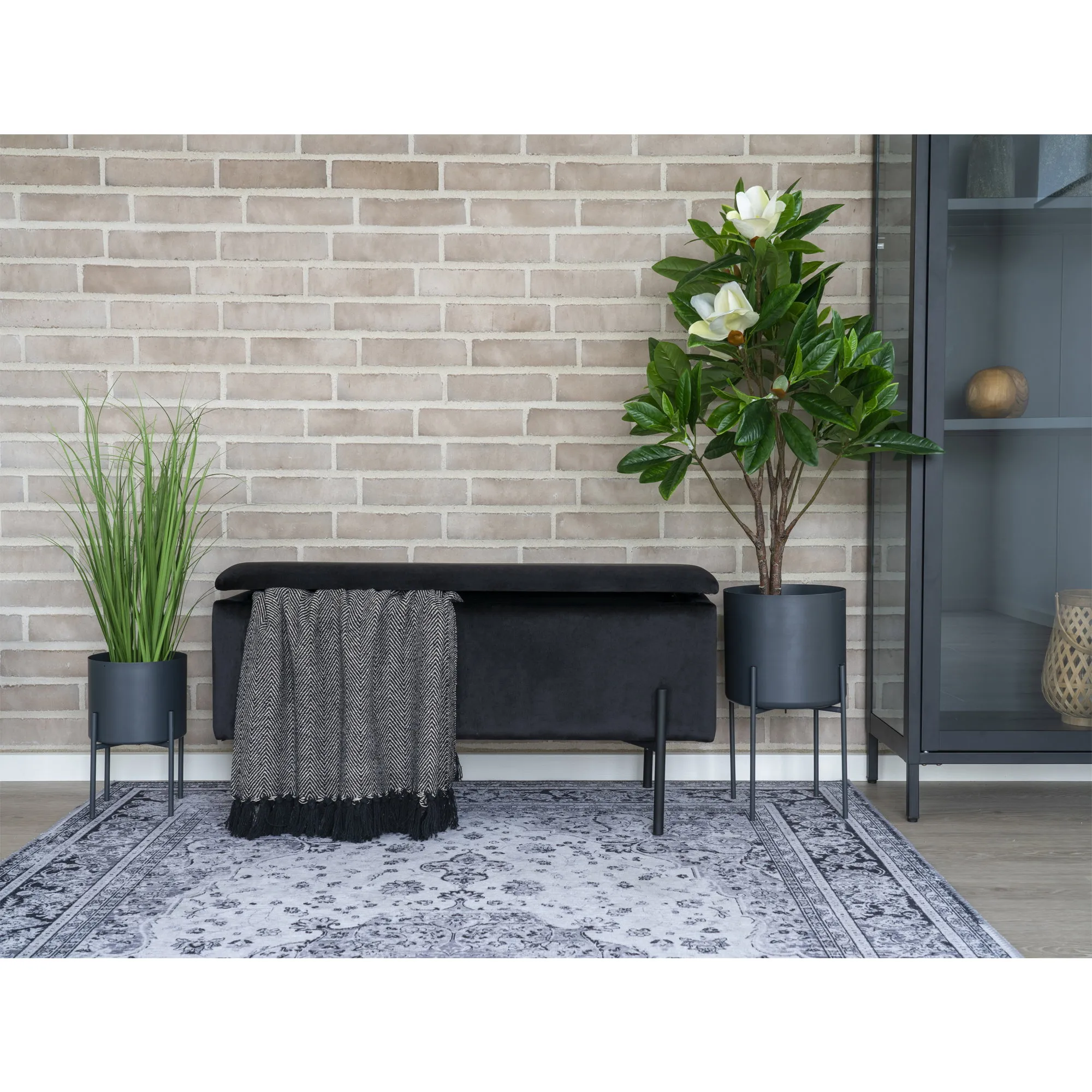tinkaro Teppich Havana Chenille Polyester Schwarz / Weiß