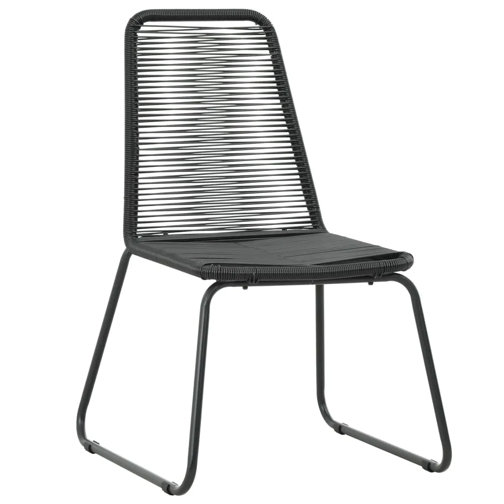 Garten-Essgruppe Schwarz Tisch 150x90x74 cm & Stühle 54x59x91 cm