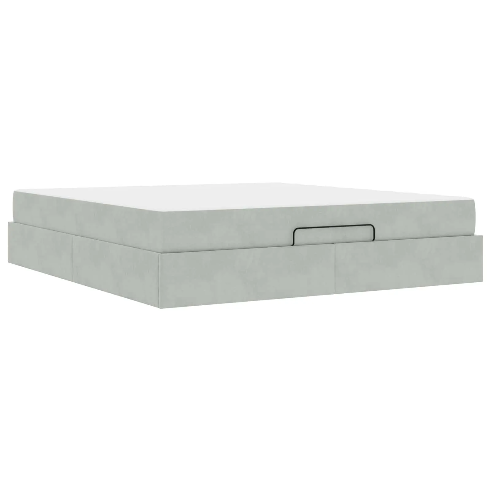 Bettgestell mit Matratze 203 x 180 x 43,5 cm Hellgrau