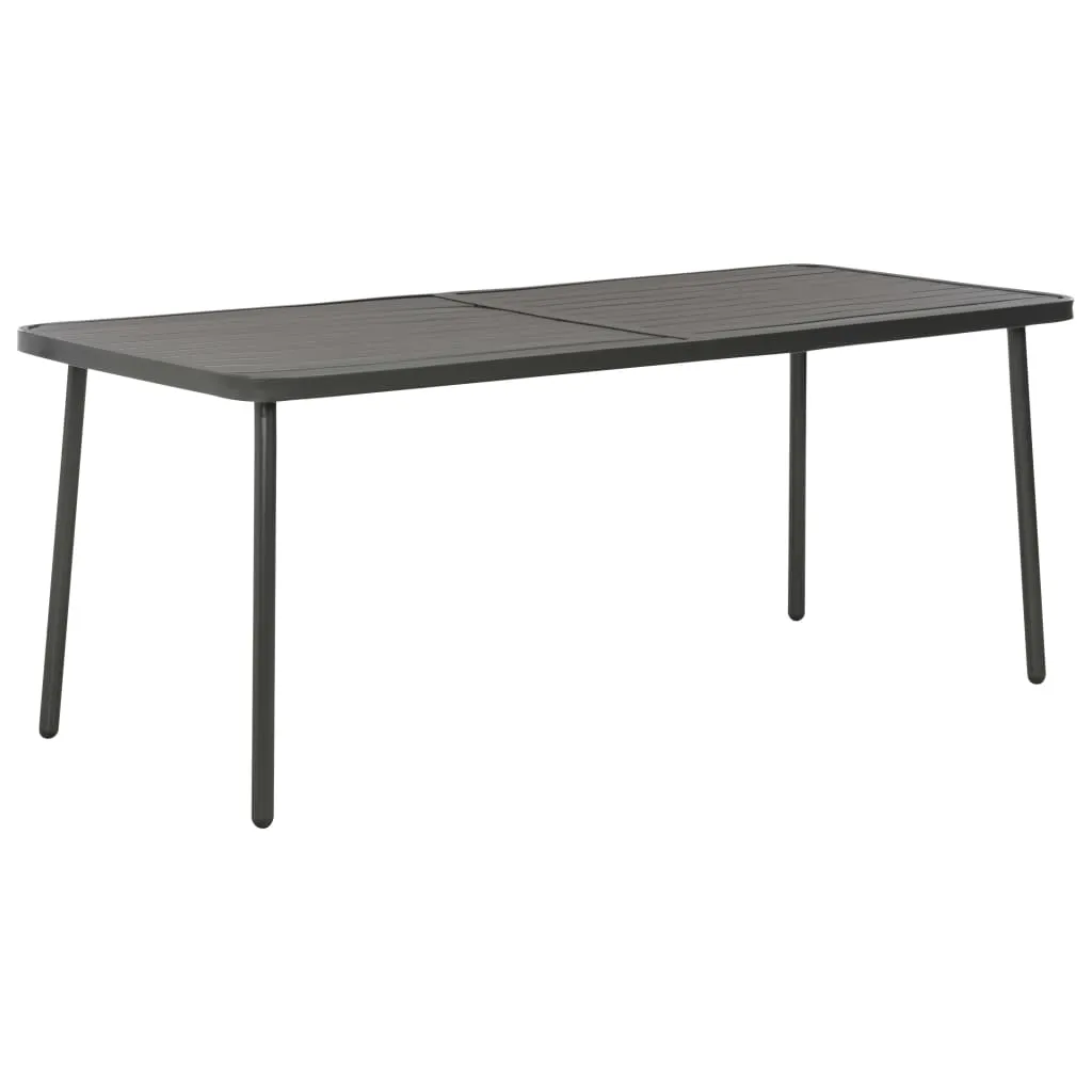Gartentisch Dunkelgrau 180x83x72 cm Stahl