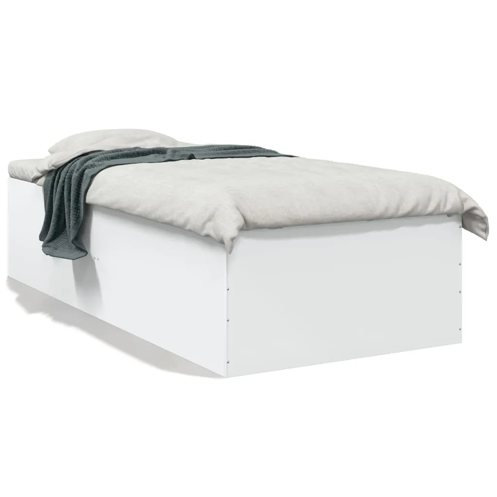 Bett Weiß 193 x 93 x 45 cm mit Holzwerkstoff und Latten