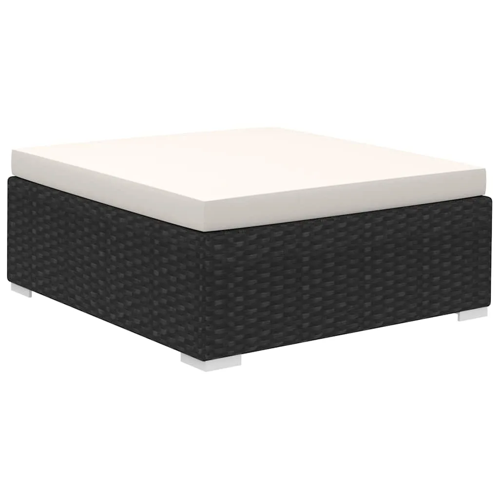 8-tlg. Garten-Lounge-Set mit Auflagen Poly Rattan Schwarz