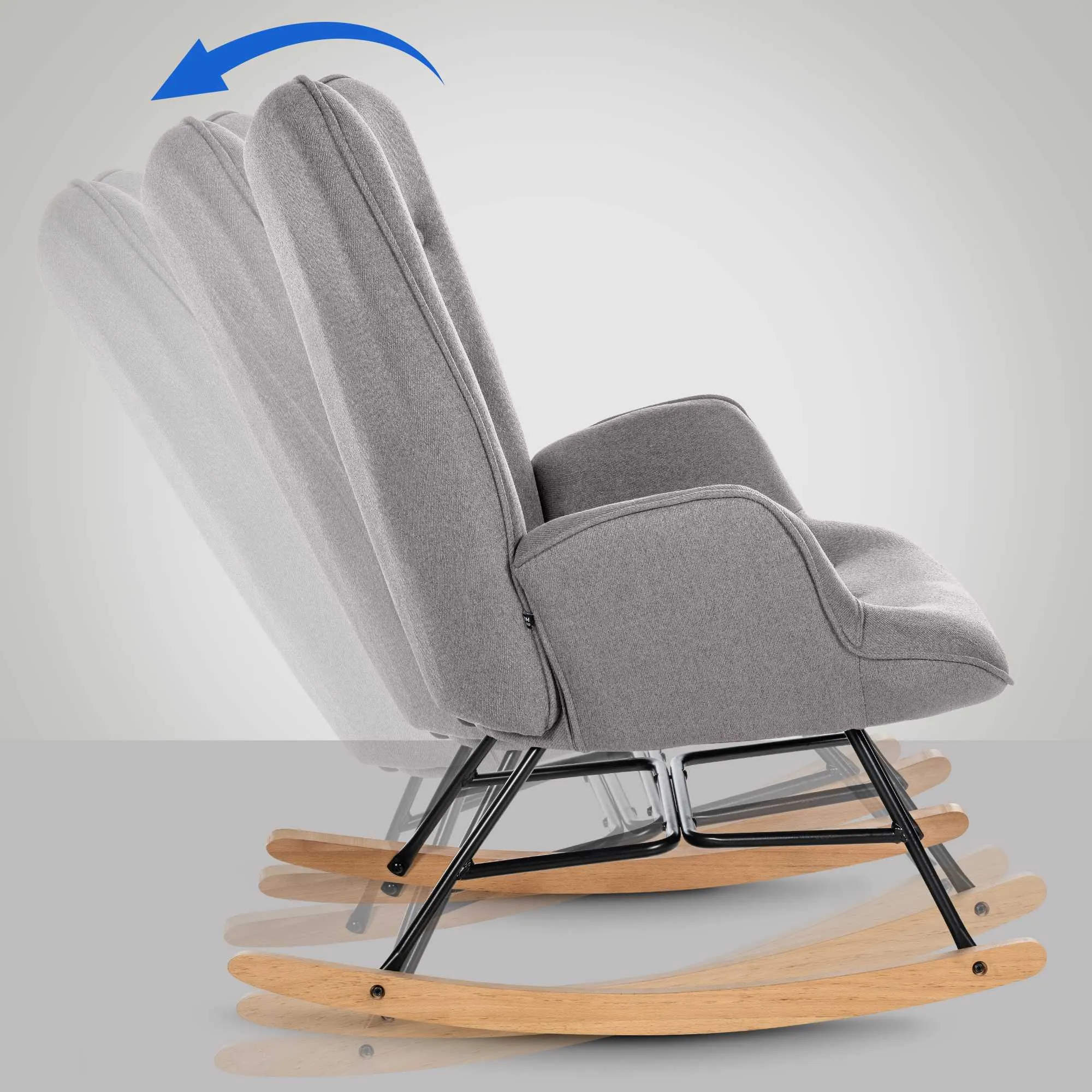 Schaukelstuhl Sanka 98x71x88 cm Grau