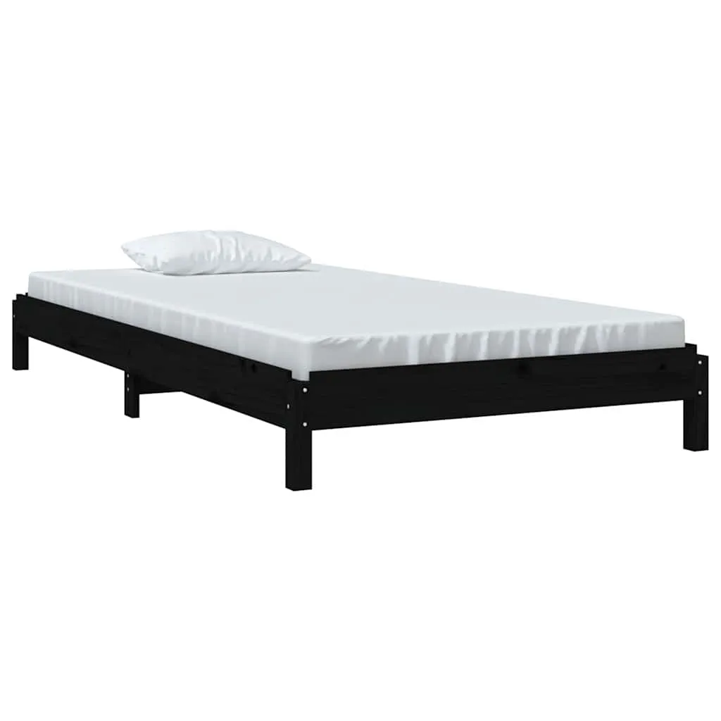 Stapelbett aus massivholz Schwarz 196,5 x 81,5 x 22 cm