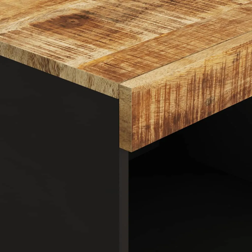 TV-Schrank aus Vollholz mit Eisenbeinen, 85 x 33 x 43,5 cm, Naturfarben