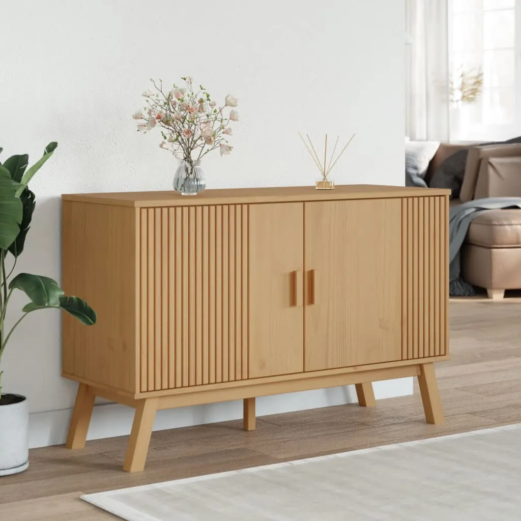 Sideboard aus massivem Kiefernholz Braun 114 x 43 x 73,5 cm