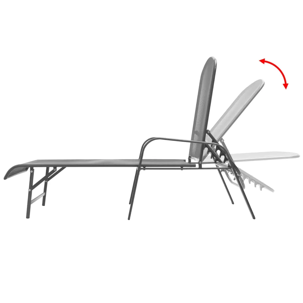 Moderne Metall-Sonnenliege Anthrazit 66x(154-183)x(65-103) cm