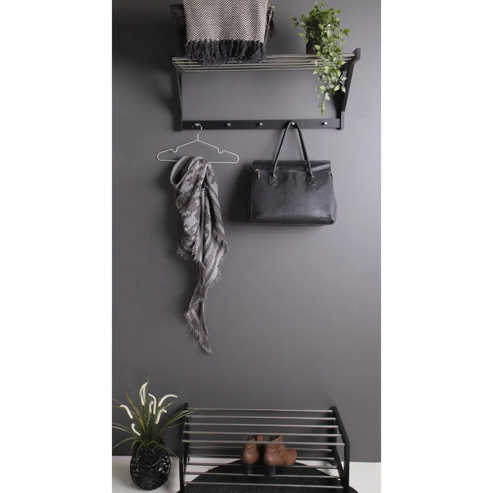 tinkaro Schuhregal Padova 2 Ebenen 78x34x32 cm Schwarz