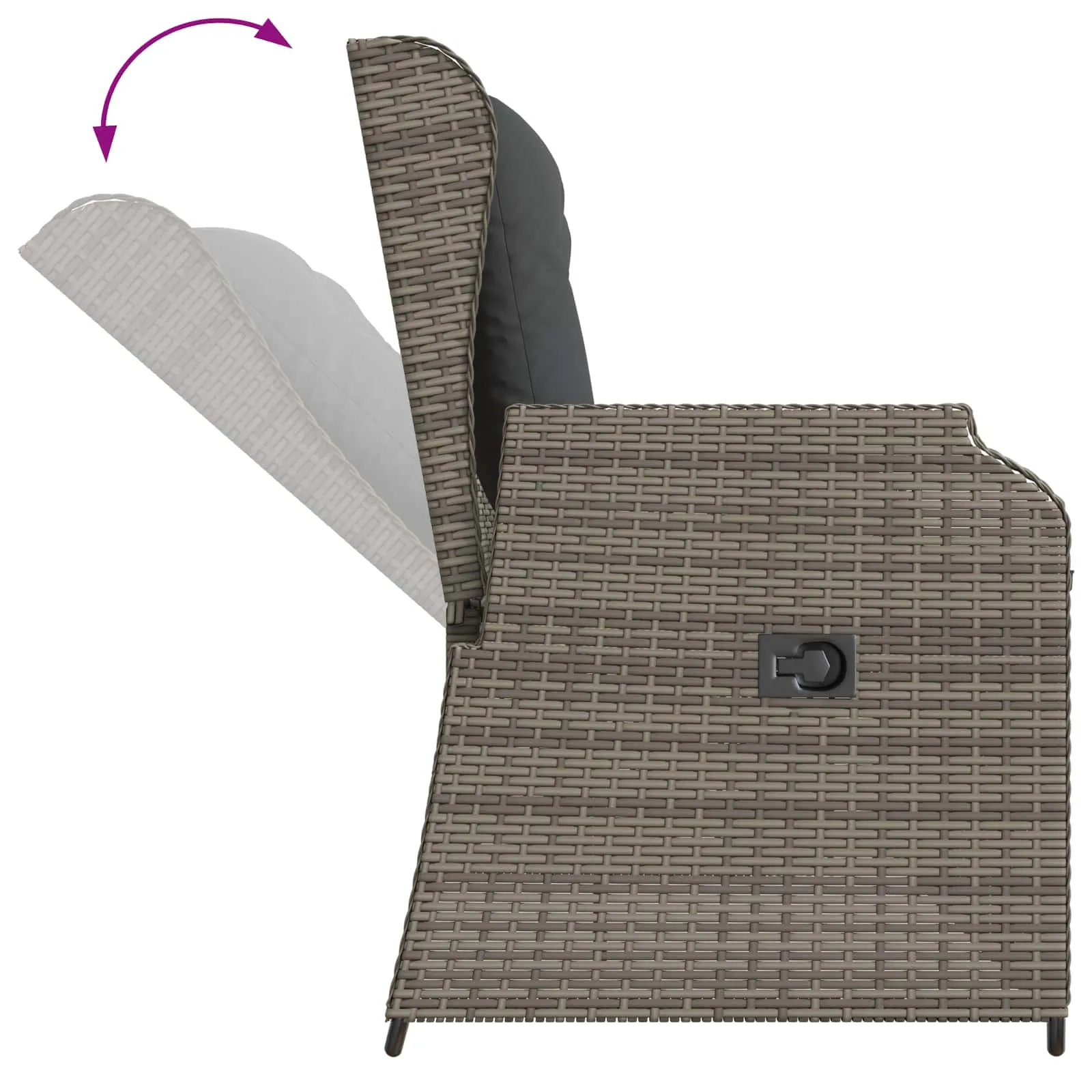 Reclining Gartenbank Grau 110 x 67 x 95 cm