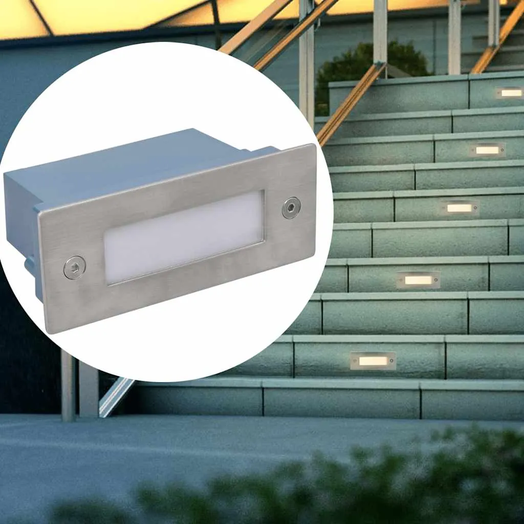 LED-Treppenleuchten 44x111x56 mm Edelstahl Aluminium Warmweiß