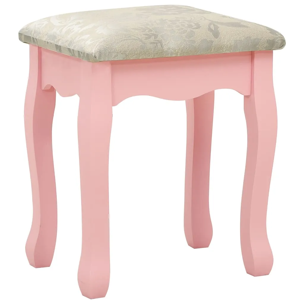 Schminktisch-Set mit Hocker Rosa 75x69x140 cm Paulownia-Holz