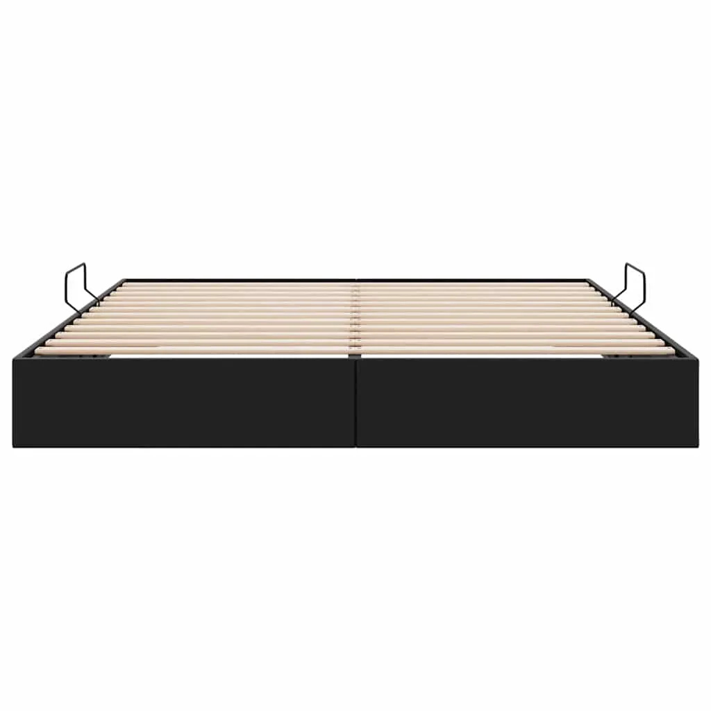 Stauraumbett 203 x 193 x 78 cm Schwarz