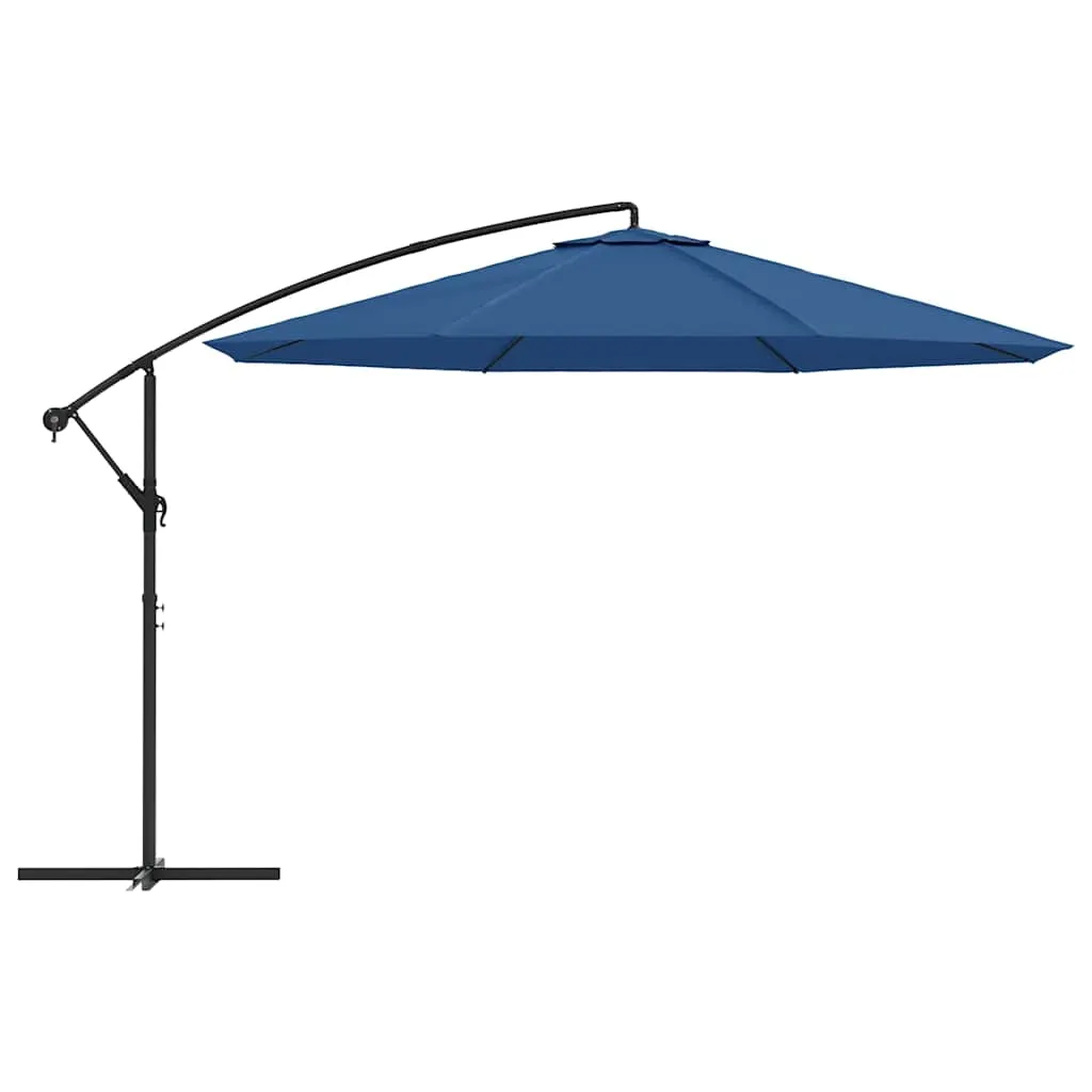Eleganter Sonnenschirm 350x268 cm in Blau mit Kurbelmechanismus