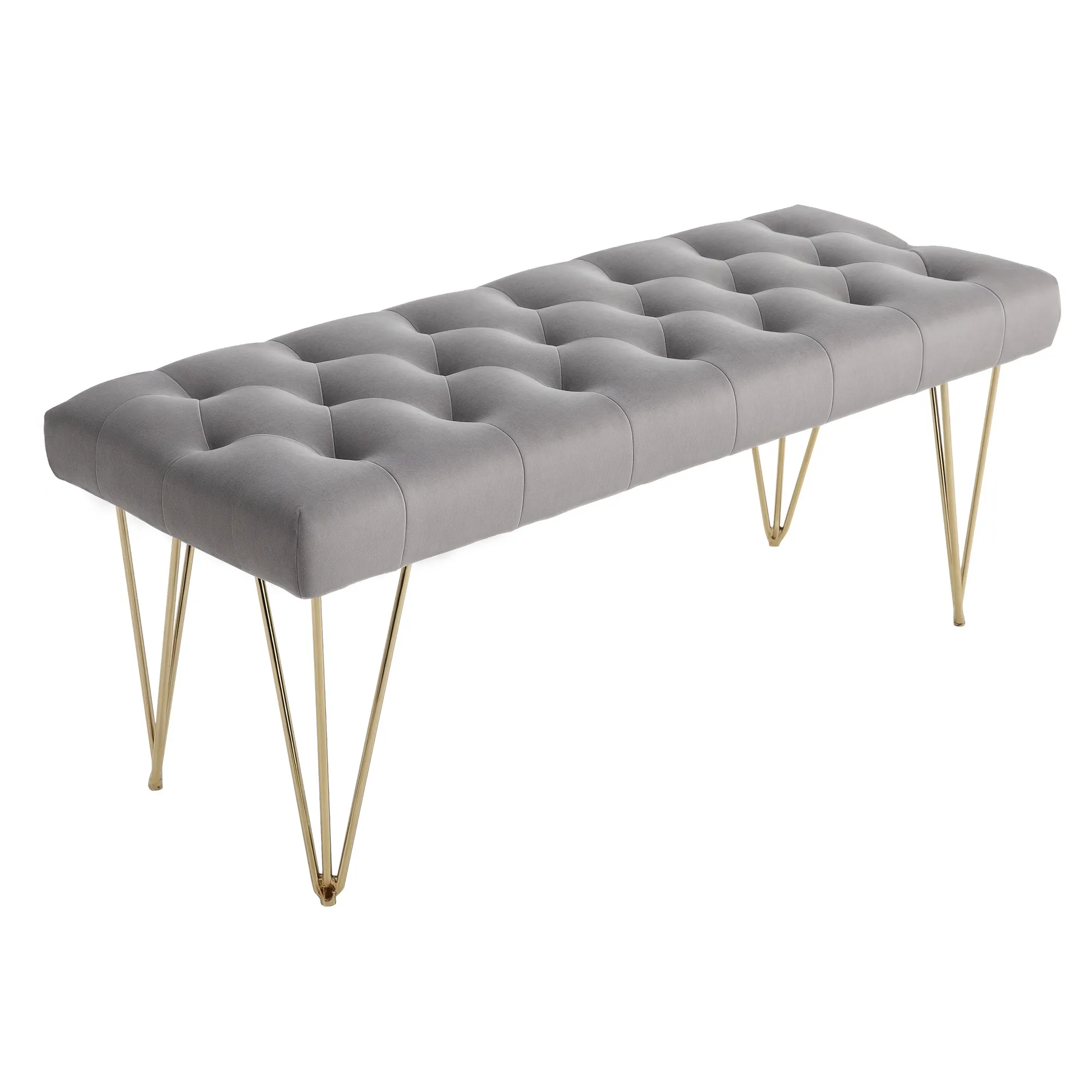 Elegante Sitzbank 116x44,5x49 cm in Grau für Flur und Wohnzimmer