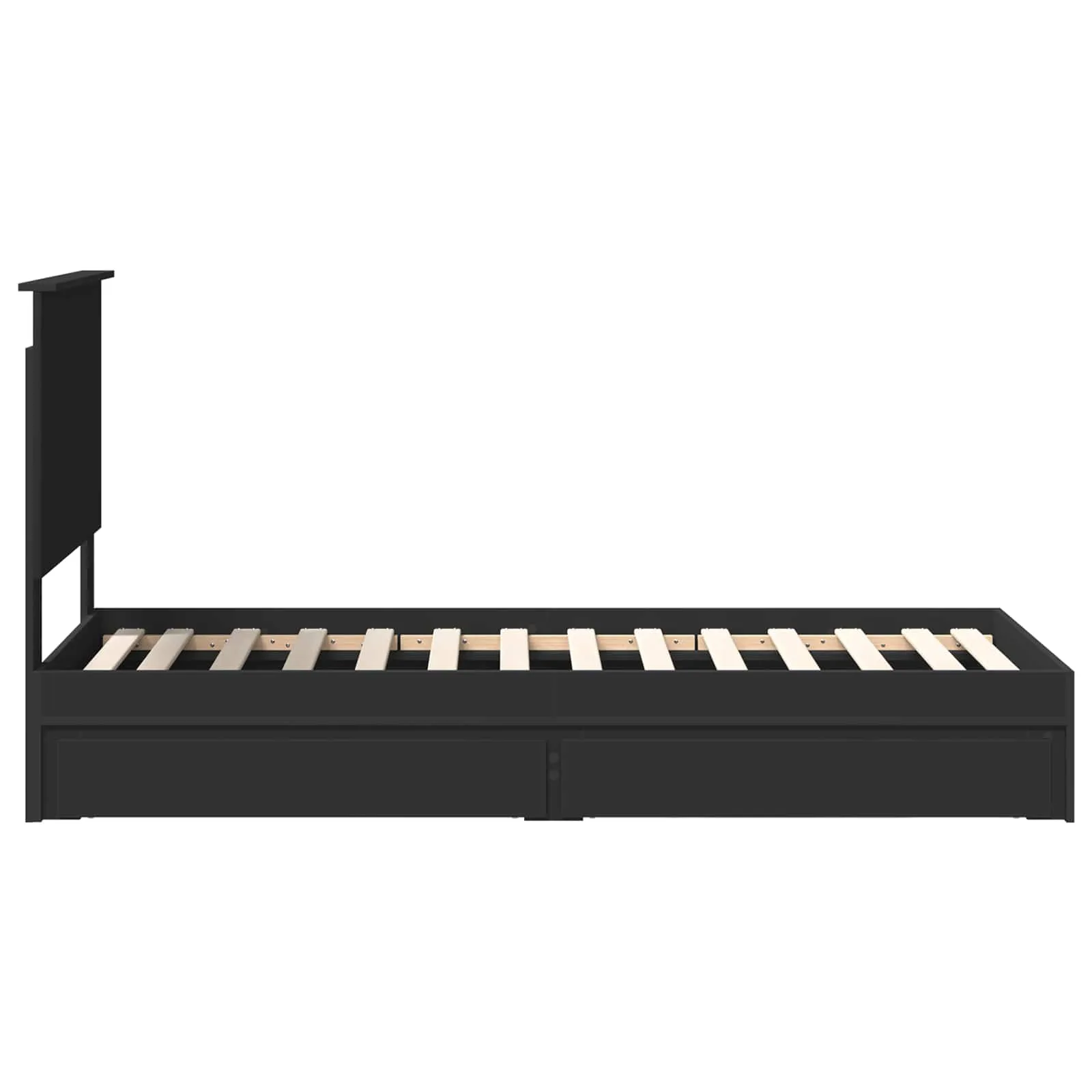 Aufbewahrungsbett 75 x 190 cm Schwarz