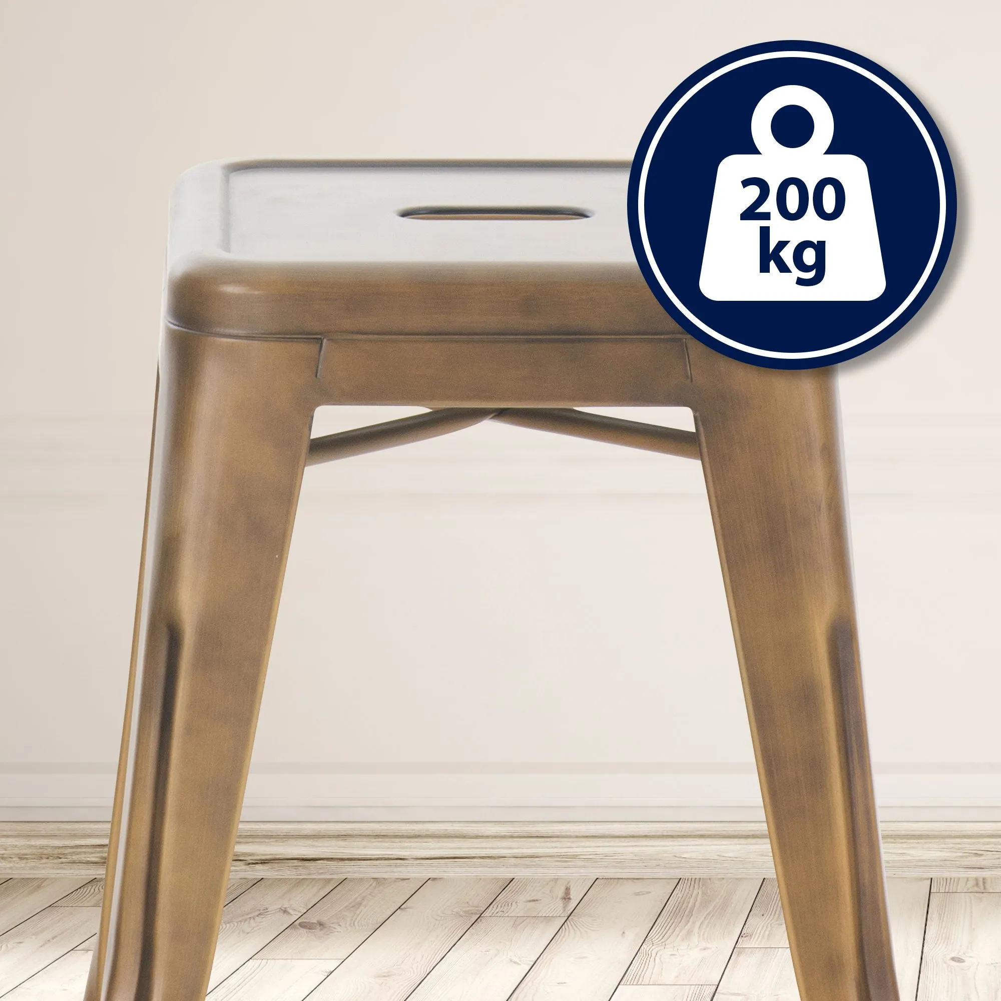 Hocker Armin Stapelhocker 40x40x46 cm Gold