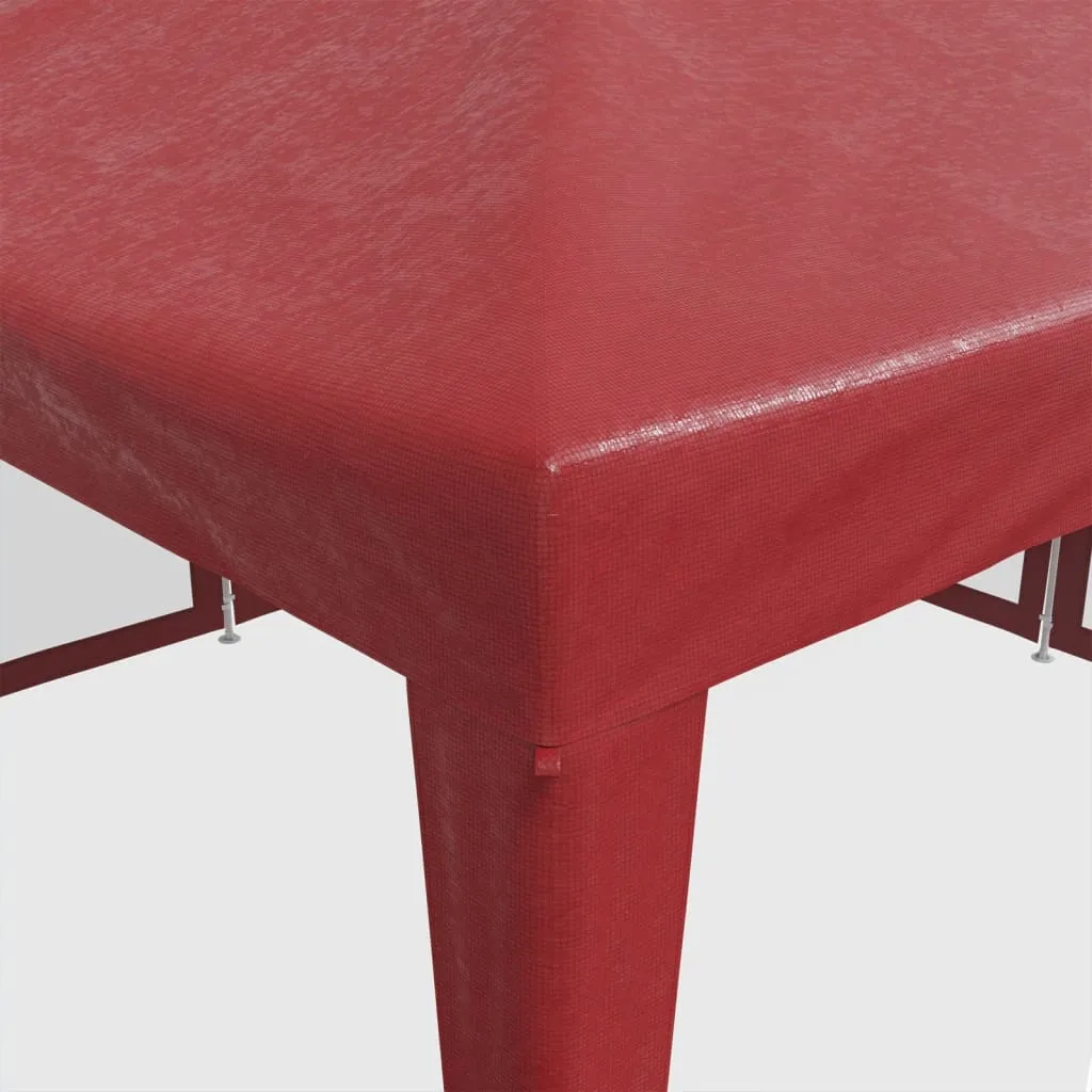 Partyzelt 400x400x268 cm Rot mit wasserfestem HDPE-Dach und Eisengestell
