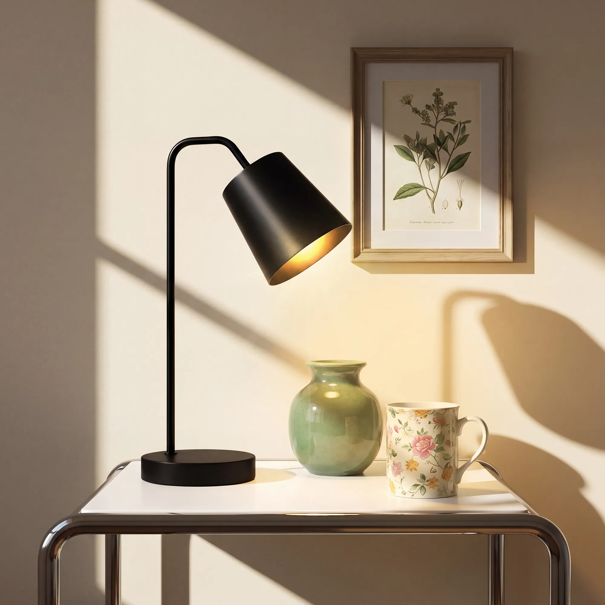 Tischlampen-Set 2 Stück mit USB-A & USB-C Anschluss, Stahl, Schwarz