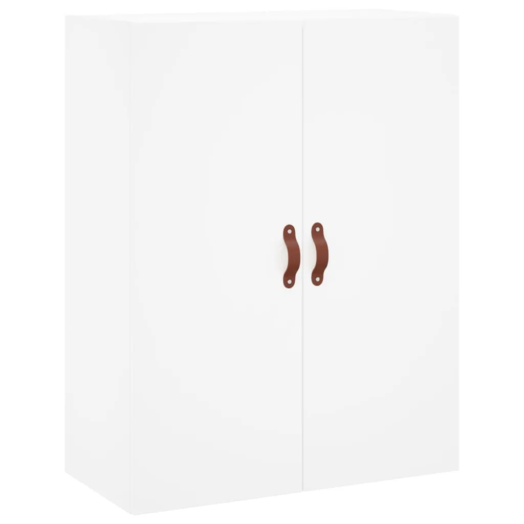 Weißes Highboard aus Holzwerkstoff mit Metallfüßen 69,5 x 34 x 180 cm