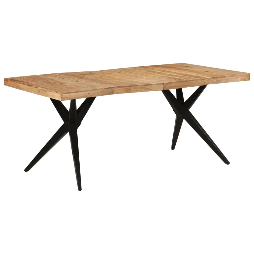 Esstisch Industrie-Stil Echtholz 180x90x77 cm Schwarz