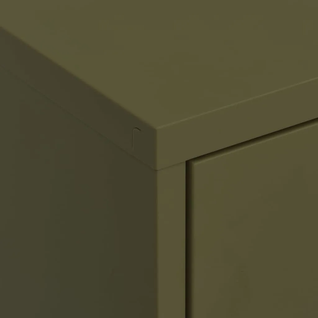 Olivgrüner Lagerschrank aus Stahl 80 x 35 x 101,5 cm