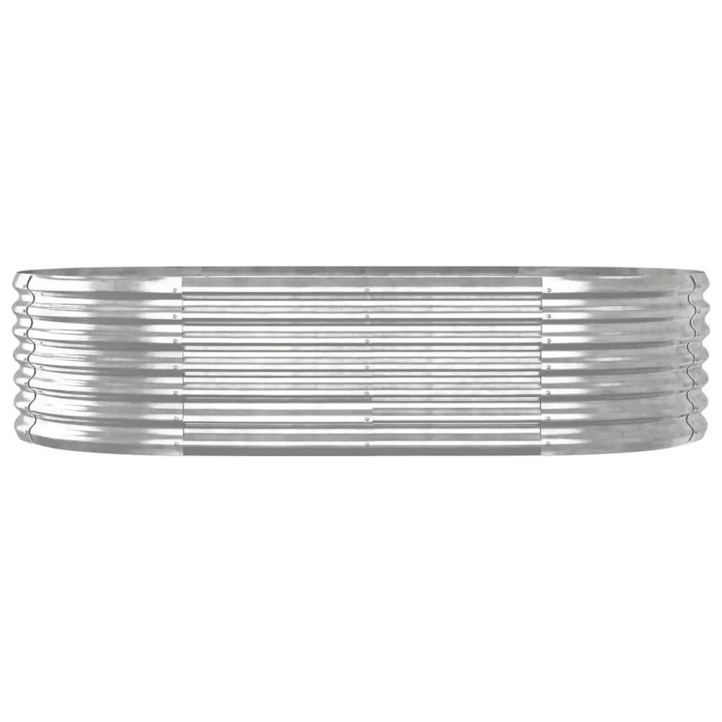 Ovales Hochbeet aus verzinktem Stahl 152 x 80 x 36 cm Silber