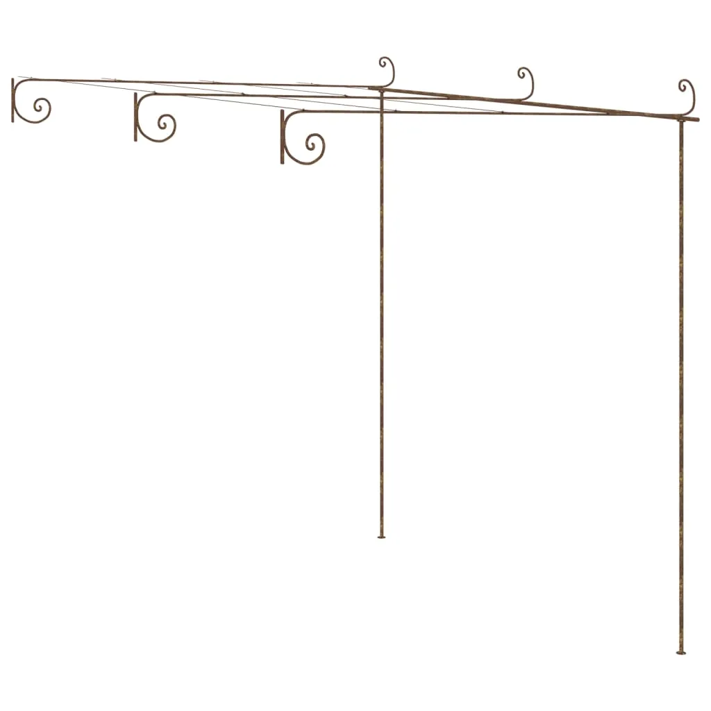 Pergola aus Schmiedeeisen 3x3x2,2/2,5 m in Antik Braun