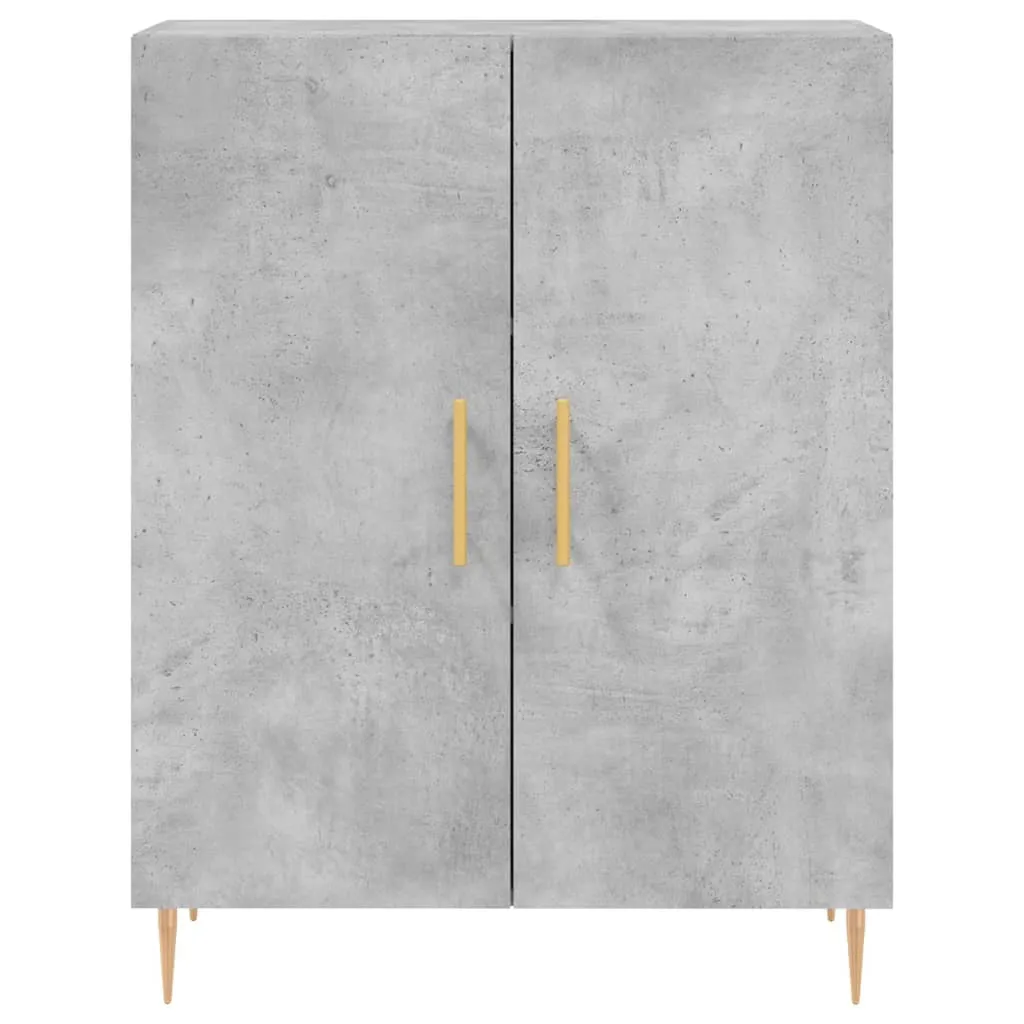 Highboard mit Sideboard 69,5x34x180 cm Betongrau aus Holzwerkstoff und Metall
