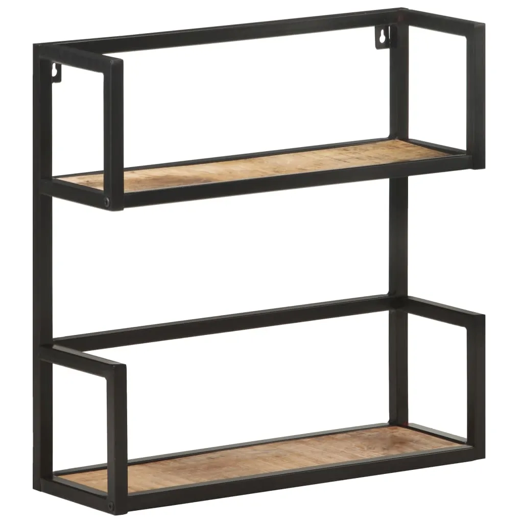 Wandregal 60x20x60 cm Raues Mangoholz