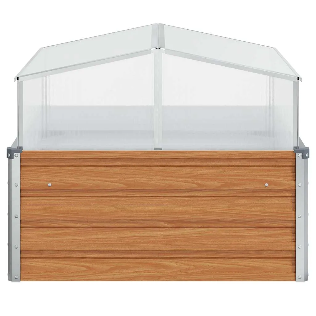 Gartenpflanzer aus verzinktem Stahl 100 x 100 x 77 cm, hellbraun