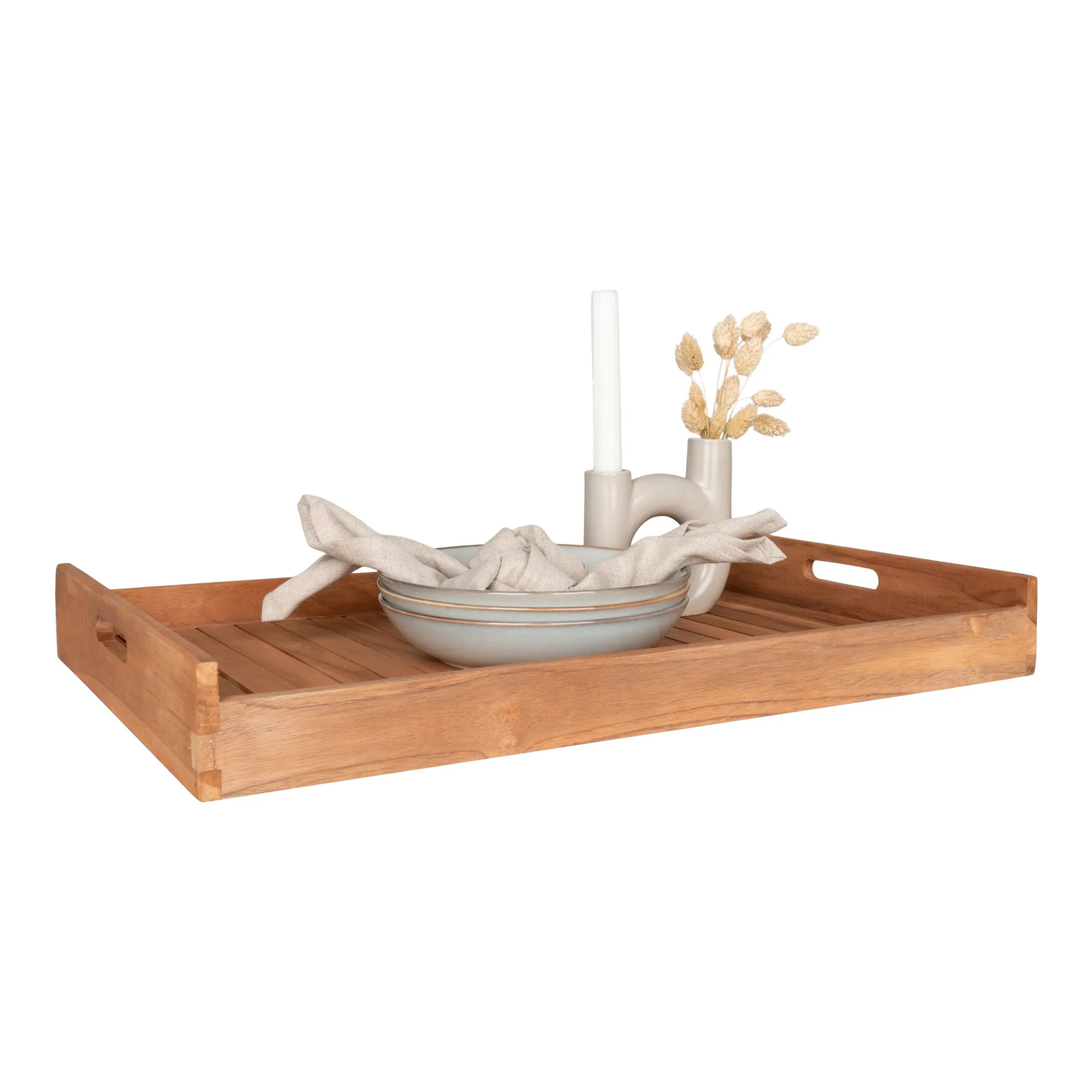 tinkaro Tablett Teak 58x38 cm Natur