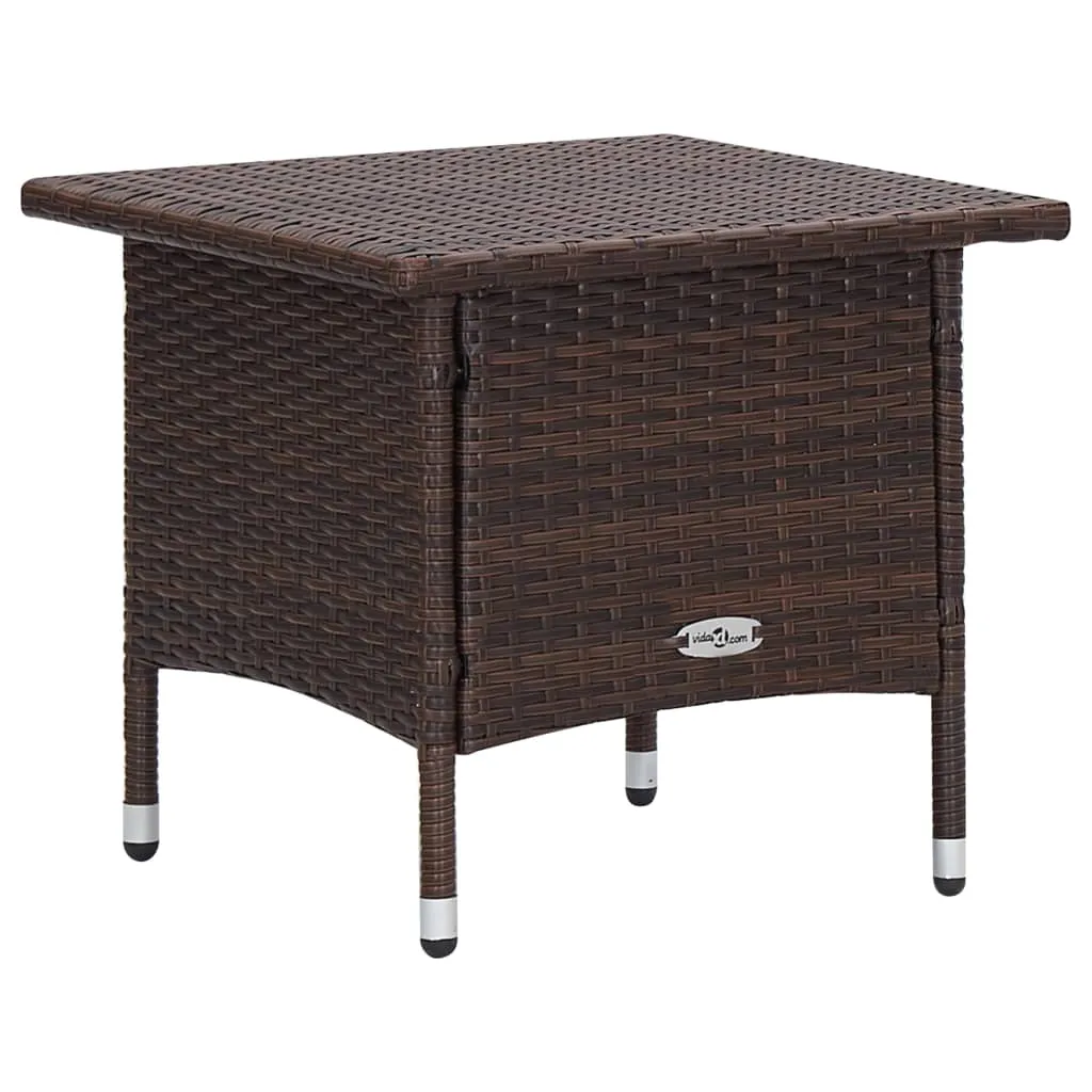 Outdoor Lounge-Set Braun PE-Rattan Sessel 62x131x106 cm Tisch 50x50x45 cm