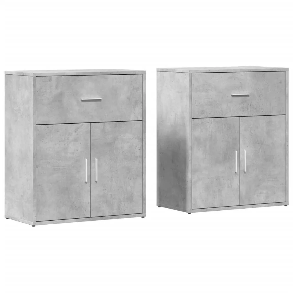 Robustes Sideboard 60x31x70 cm in Betongrau aus Holzwerkstoff