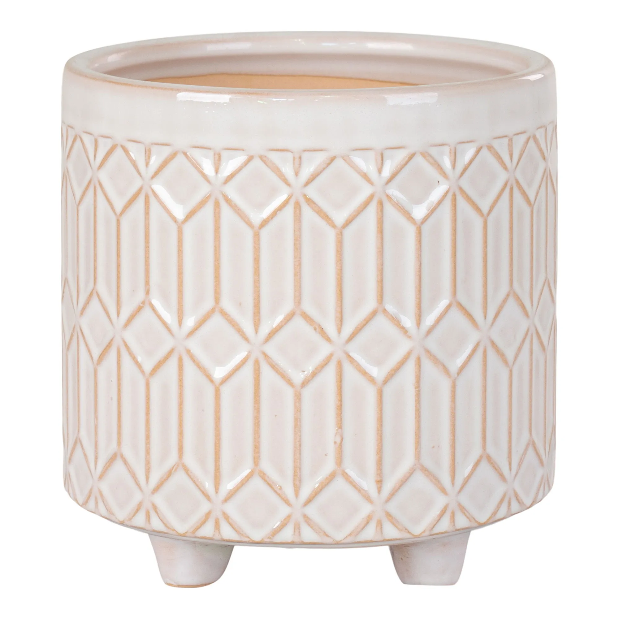 tinkaro Blumentopf Steingut Weiß